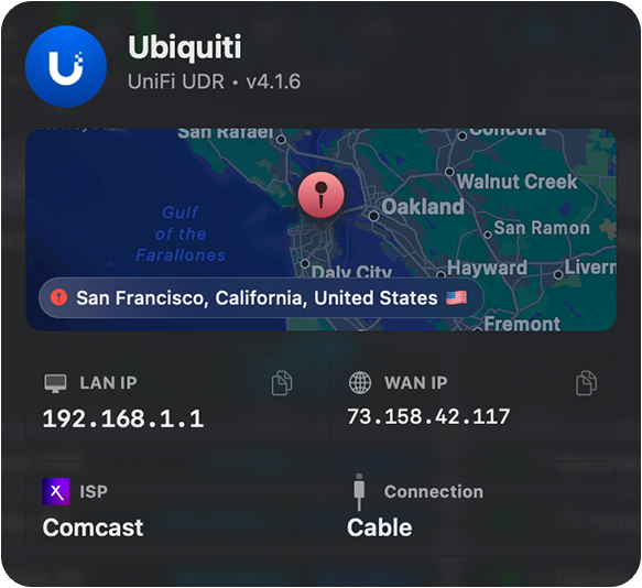 Router details showing hardware model and firmware version